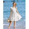 Arshiner Girls Dresses Flutter Sleeve A-Line Sundress Casual Summer Tiered Swing Midi Pocket Dress(Pink Floral)