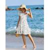 Arshiner Girls Dresses Flutter Sleeve A-Line Sundress Casual Summer Tiered Swing Midi Pocket Dress(Pink Floral)