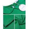 Arshiner Girls Long Sleeve Dress Casual Vintage Peter Pan Collar Swing Party Dress Age 3-14 Years(Green)