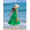 Arshiner Girls Maxi Summer Short Flutter Sleeve Casual Dress with Pockets for 4-14 Y(Green)