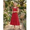 Arshiner Girls Maxi Summer Short Flutter Sleeve Casual Dress with Pockets for 4-14 Y(Red)