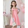 Arshiner Girls Summer Dress Off Shoulder Fold Pleated Formal Elegant A-Line Party Dresses with Pocket(A-pink)