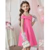 Arshiner Girls Summer Dress Off Shoulder Fold Pleated Formal Elegant A-Line Party Dresses with Pocket(Hot Pink)