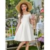Arshiner Girls Summer Dress Off Shoulder Fold Pleated Formal Elegant A-Line Party Dresses with Pocket(White)