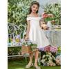 Arshiner Girls Summer Dress Off Shoulder Fold Pleated Formal Elegant A-Line Party Dresses with Pocket(White)