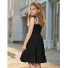 Arshiner Girls Summer Dress Tween Spaghetti Strap Smocked Casual Beach Sundress with Pockets 6-14Y(Black)