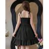 Arshiner Girls Summer Dress Tween Spaghetti Strap Smocked Casual Beach Sundress with Pockets 6-14Y(Black)