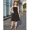 Arshiner Girls Summer Dress Tween Spaghetti Strap Smocked Casual Beach Sundress with Pockets 6-14Y(Black)