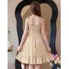 Arshiner Girls Summer Dress Tween Spaghetti Strap Smocked Casual Beach Sundress with Pockets 6-14Y(Champagne)