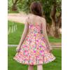 Arshiner Girls Summer Dress Tween Spaghetti Strap Smocked Casual Beach Sundress with Pockets 6-14Y(Pink Floral)