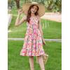 Arshiner Girls Summer Dress Tween Spaghetti Strap Smocked Casual Beach Sundress with Pockets 6-14Y(Pink Floral)