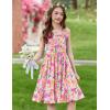Arshiner Girls Summer Dress Tween Spaghetti Strap Smocked Casual Beach Sundress with Pockets 6-14Y(Pink Floral)