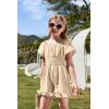 Arshiner Girls Summer Jumpsuits Tie Back Off Shoulder Short Sleeve One Piece Rompers Ruffle Smocked Casual Shorts Outfits(Champagne)