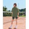 Arshiner Girls Summer Outfits 2 Piece Sets Oversized V Neck Side Split Shirts and Biker Shorts Athletic Sets Workout Outfits(Camo)