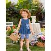 Arshiner Toddler Girl Clothes 2 Piece Bowknot Sleeveless Top Dress and Leggings Shorts Set Kids Summer Outfits(Gray-blue Flower)