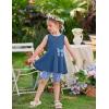 Arshiner Toddler Girl Clothes 2 Piece Bowknot Sleeveless Top Dress and Leggings Shorts Set Kids Summer Outfits(Gray-blue Flower)