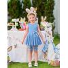 Arshiner Toddler Girl Clothes 2 Piece Bowknot Sleeveless Top Dress and Leggings Shorts Set Kids Summer Outfits(Light Blue Flower)