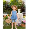 Arshiner Toddler Girl Clothes 2 Piece Bowknot Sleeveless Top Dress and Leggings Shorts Set Kids Summer Outfits(Light Blue Flower)