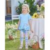 Arshiner Toddler Girl Clothes Summer 2 Piece Outfits Ruffle Hem Short Sleeve Top and Printed Leggings Kids Clothing Sets(Blue Butterfly)