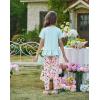 Arshiner Toddler Girl Clothes Summer 2 Piece Outfits Ruffle Hem Short Sleeve Top and Printed Leggings Kids Clothing Sets(Blue Floral)