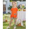 Arshiner Toddler Girl Clothes Summer 2 Piece Outfits Ruffle Hem Short Sleeve Top and Printed Leggings Kids Clothing Sets(Orange Floral)