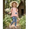 Arshiner Toddler Girl Clothes Summer 2 Piece Outfits Ruffle Hem Short Sleeve Top and Printed Leggings Kids Clothing Sets(Peach Butterfly)