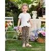Arshiner Toddler Girl Clothes Summer 2 Piece Outfits Ruffle Hem Short Sleeve Top and Printed Leggings Kids Clothing Sets(White Leopard)