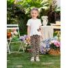 Arshiner Toddler Girl Clothes Summer 2 Piece Outfits Ruffle Hem Short Sleeve Top and Printed Leggings Kids Clothing Sets(White Leopard)