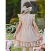 Arshiner Toddler Girls Dress Ruffle Sleeveless Button Down Dresses Summer Beach Casual Sundress with Pocket for 1-7Y(Beige)