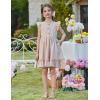 Arshiner Toddler Girls Dress Ruffle Sleeveless Button Down Dresses Summer Beach Casual Sundress with Pocket for 1-7Y(Beige)