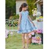 Arshiner Toddler Girls Dress Ruffle Sleeveless Button Down Dresses Summer Beach Casual Sundress with Pocket for 1-7Y(Blue Floral)