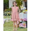 Arshiner Toddler Girls Dress Ruffle Sleeveless Button Down Dresses Summer Beach Casual Sundress with Pocket for 1-7Y(Pink)