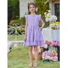 Arshiner Toddler Girls Dress Ruffle Sleeveless Button Down Dresses Summer Beach Casual Sundress with Pocket for 1-7Y(Purple)