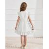 Arshiner Toddler Girls Dress Ruffle Sleeveless Button Down Dresses Summer Beach Casual Sundress with Pocket for 1-7Y(White)