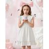 Arshiner Toddler Girls Dress Ruffle Sleeveless Button Down Dresses Summer Beach Casual Sundress with Pocket for 1-7Y(White)