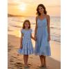 Arshiner Toddler Girls Dress Ruffle Sleeveless Tiered Swing Twirly Dresses Cute Summer Beach Sundress with Pocket for 1-6T(Blue Floral)