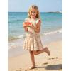 Arshiner Toddler Girls Dress Ruffle Sleeveless Tiered Swing Twirly Dresses Cute Summer Beach Sundress with Pocket for 1-6T(Khaki Floral)