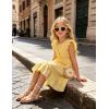 Arshiner Toddler Girls Dress Ruffle Sleeveless Tiered Swing Twirly Dresses Cute Summer Beach Sundress with Pocket for 1-6T(Pale Yellow)