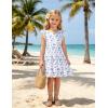 Arshiner Toddler Girls Dress Ruffle Sleeveless Tiered Swing Twirly Dresses Cute Summer Beach Sundress with Pocket for 1-6T(White Blue Floral)