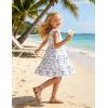 Arshiner Toddler Girls Dress Ruffle Sleeveless Tiered Swing Twirly Dresses Cute Summer Beach Sundress with Pocket for 1-6T(White Blue Floral)