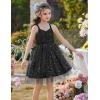 Arshiner Toddler Girls Tulle Dress Bowknot Tutu Birthday Princess Embroidery Dresses Formal Photoshoot Summer Outfit 2-8T(Black Star)