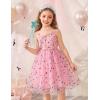 Arshiner Toddler Girls Tulle Dress Bowknot Tutu Birthday Princess Embroidery Dresses Formal Photoshoot Summer Outfit 2-8T(Pink Confetti)
