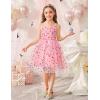 Arshiner Toddler Girls Tulle Dress Bowknot Tutu Birthday Princess Embroidery Dresses Formal Photoshoot Summer Outfit 2-8T(Pink Confetti)