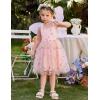 Arshiner Toddler Girls Tulle Dress Bowknot Tutu Birthday Princess Embroidery Dresses Formal Photoshoot Summer Outfit 2-8T(Pink Floral)