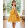 Arshiner Toddler Girls Tulle Dress Bowknot Tutu Birthday Princess Embroidery Dresses Formal Photoshoot Summer Outfit 2-8T(Yellow Floral)