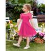 Arshiner Toddler Girls Tulle Summer Puff Sleeve Baby Girls Tutu Princess Party Casual Dress 2-6Y(Hot Pink)