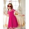 Arshiner Toddler Girls Tulle Summer Puff Sleeve Baby Girls Tutu Princess Party Casual Dress 2-6Y(Hot Pink)