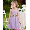 Arshiner Toddler Tulle Dress Summer Spaghetti Strap Party Tutu Flower Girl Dresses with Belt 3-8Y(Purple)