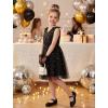 Arshiner Tutu Tulle Dress for Toddler Girls Bowknot Sleeveless Flower Birthday Princess Party Summer Dresses(Black)