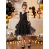 Arshiner Tutu Tulle Dress for Toddler Girls Bowknot Sleeveless Flower Birthday Princess Party Summer Dresses(Black)